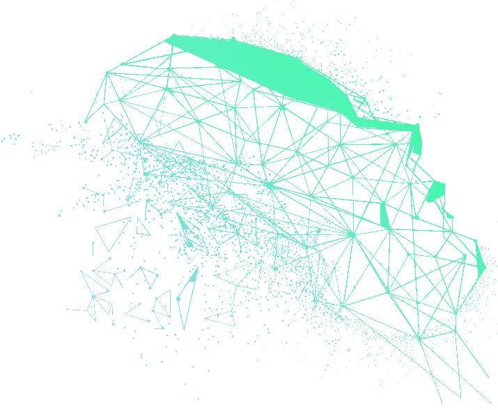 Gesicht aus Linien zur Darstellung von KI