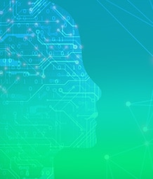 silhouette of electronic face