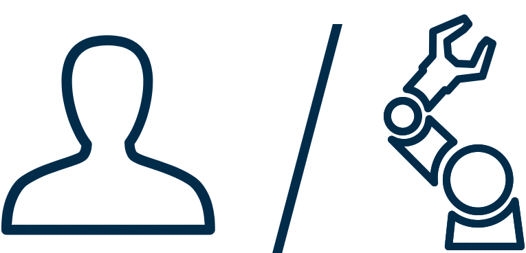 Abbildung: Mensch gegen Roboter