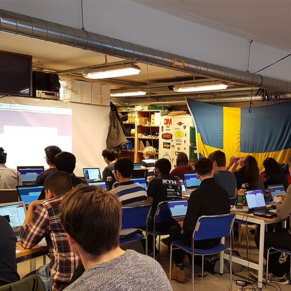 kth formula racing team in classroom