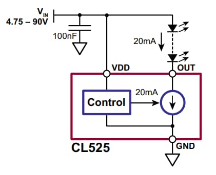 Microchip Technology CL52x LED-Treiber mit linear festgelegtem Konstantstrom