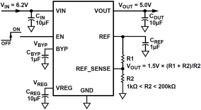 Applikations-Schaltungsdiagramm - Analog Devices Inc. ADM7151 HF-Linearregler