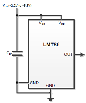 Blockdiagramm - Texas Instruments LMT8x Temperatursensoren