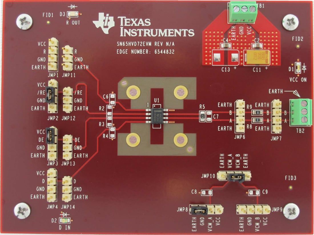 Tabelle - Texas Instruments RS-485 Halbduplex-Evaluierungsmodul