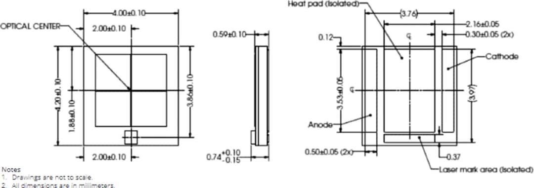 Technische Zeichnung - Lumileds LUXEON MZ LEDs