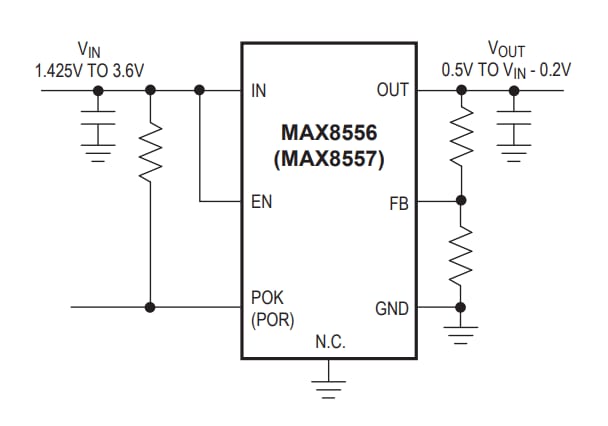 Analog Devices / Maxim Integrated MAX8556/MAX8557 LDO-Regler