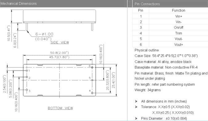 Mechanical Drawing - Delta Electronics / Power Delta Electronics / Power S24SP DC/DC Converters