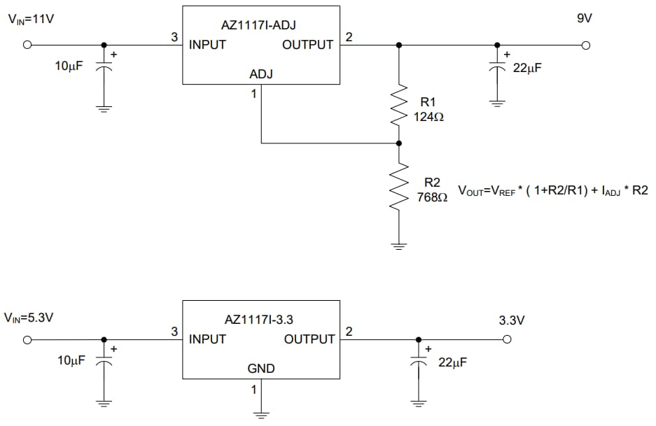 Diodes Incorporated AZ1117I Low Dropout Linear Regulators