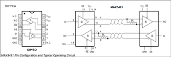 Applikations-Schaltungsdiagramm - Analog Devices / Maxim Integrated MAX348x/MAX349x RS-485/RS-422 Sender/Empfänger