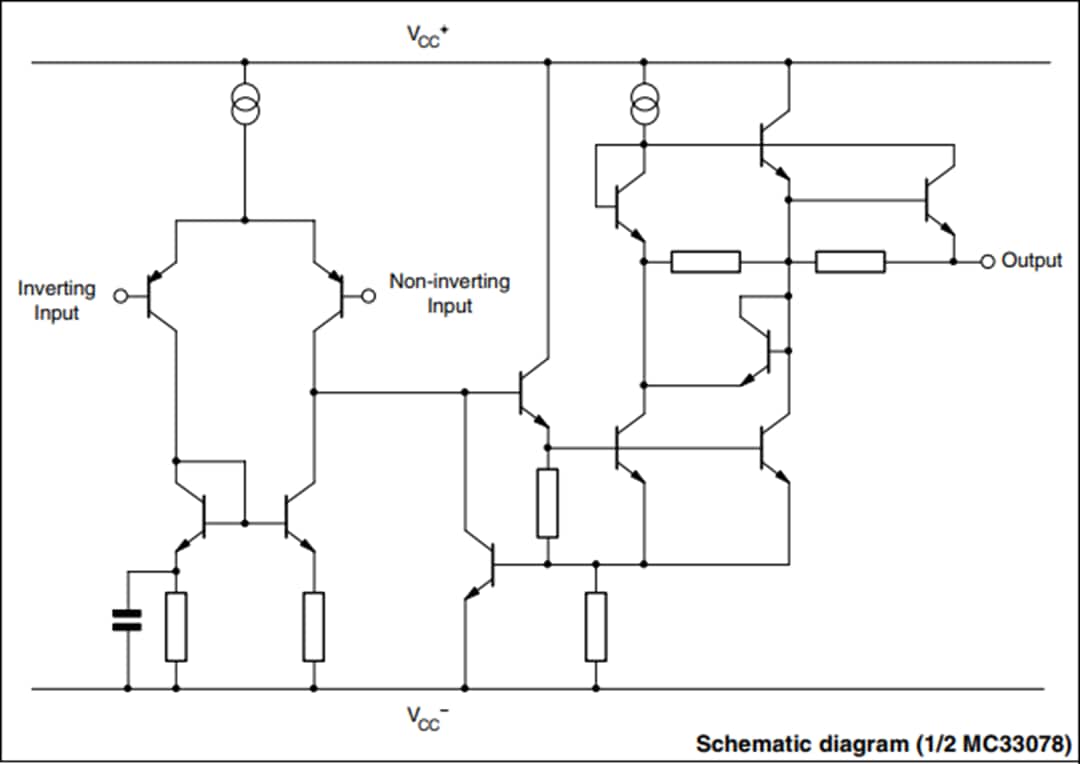 Schaltplan - STMicroelectronics MC33078 Geräuscharme Dual-Operationsverstärker