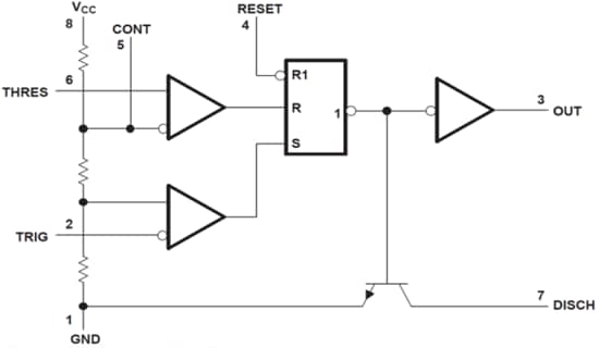 Blockdiagramm - Texas Instruments NE555 Einzel-Präzisionstimer
