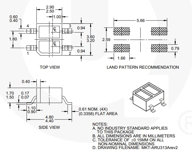 onsemi / Fairchild QRE1113 Reflektierende Miniatur-Objektsensoren