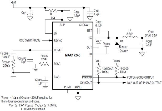 Analog Devices / Maxim Integrated MAX17245 Synchroner DC/DC-Abwärtswandler