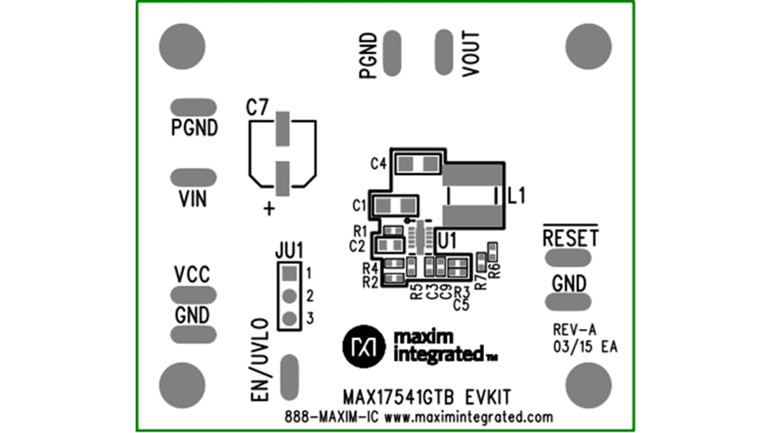 Technische Zeichnung - Analog Devices / Maxim Integrated MAX17541GTxEVKIT Evaluierungskits