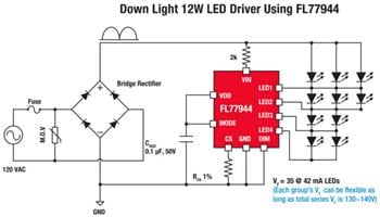 Applikations-Schaltungsdiagramm - onsemi FL77944 Dimmbarer hochleistungsfähiger AC-Direkttreiber für LEDs