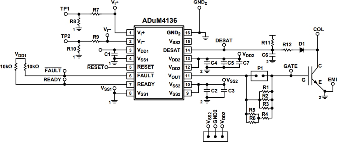 Schaltplan - Analog Devices Inc. EVAL-ADuM4136 Evaluierungsboard