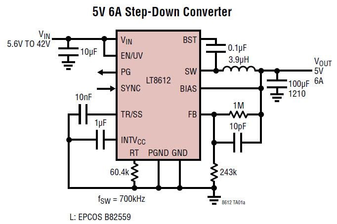 Analog Devices Inc. LT8612 Synchrone Abwärtsregler