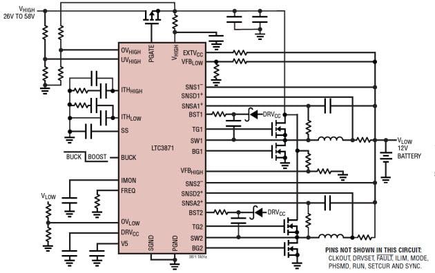Applikations-Schaltungsdiagramm - Analog Devices Inc. LTC3871 PolyPhase®-Controller