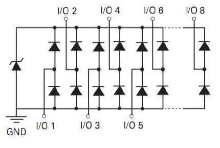 Technische Zeichnung - Littelfuse SP8008-Baureihe Diodenarray
