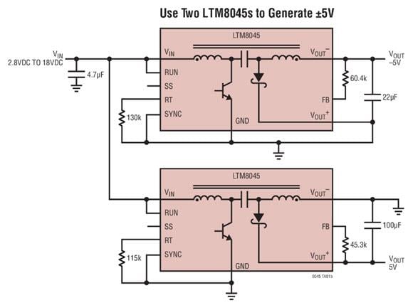Analog Devices Inc. LTM8045 Invertierende/SEPIC-μModule-DC/DC-Wandler