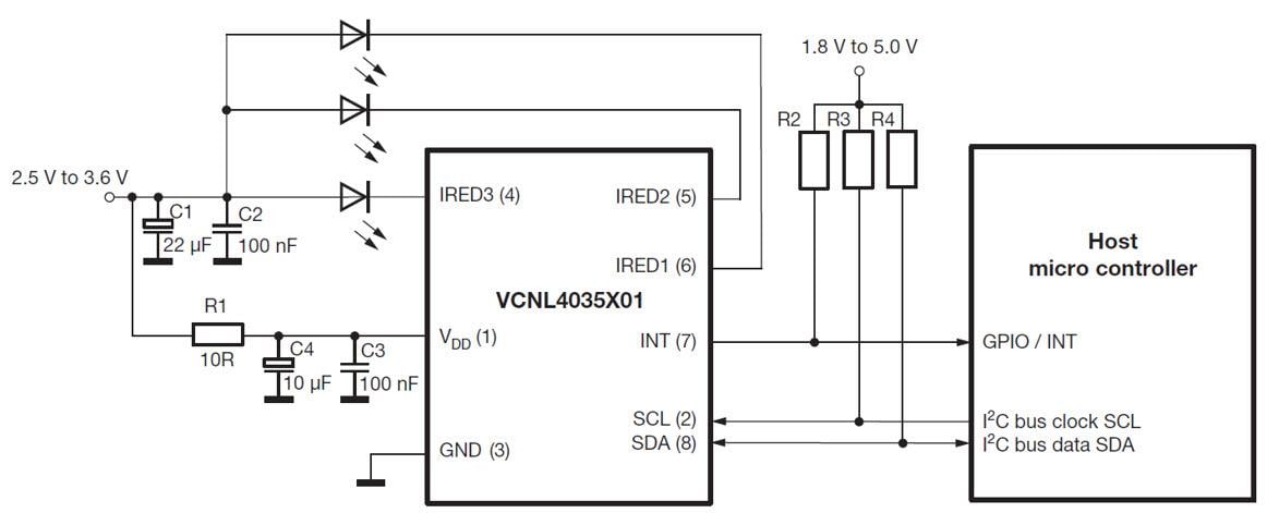 Blockdiagramm - Vishay Semiconductors VCNL4035 Näherungs- und Umgebungslichtsensor