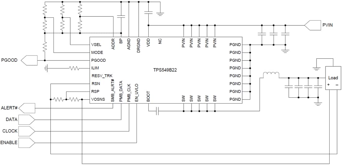 Applikations-Schaltungsdiagramm - Texas Instruments TPS549B22 Synchroner Abwärtswandler