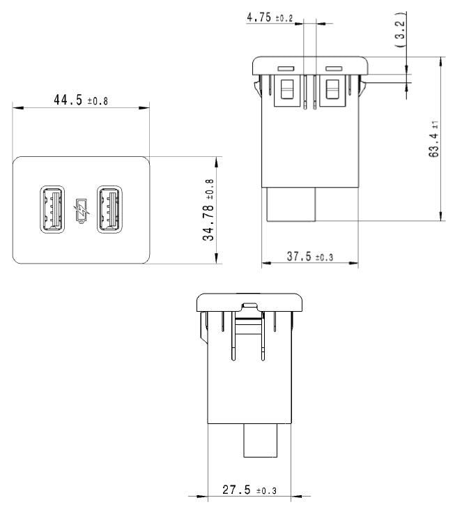 Amphenol Casco 2,4 A Dual-Smart-USB-Ladegerät