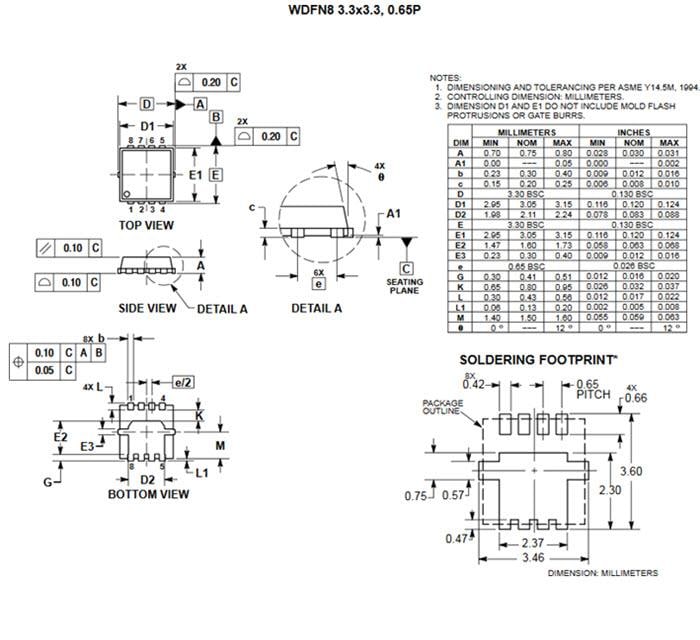 Technische Zeichnung - onsemi NVMx- und NVTx-Leistungs-MOSFETs