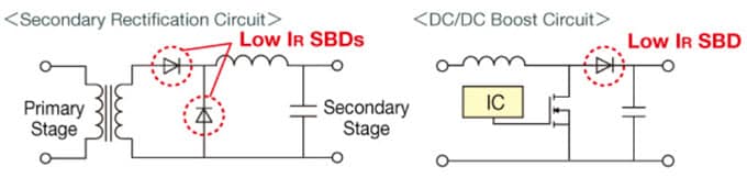 Schaltungsanordnung - ROHM Semiconductor Schottky-Barriere-Dioden