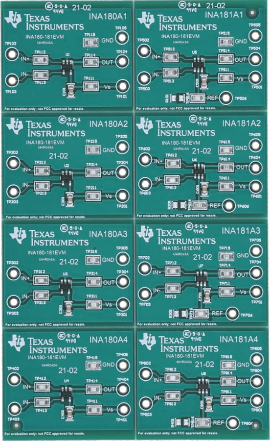 Technische Zeichnung - Texas Instruments INA180-181EVM Evaluationsmodul (EVM)