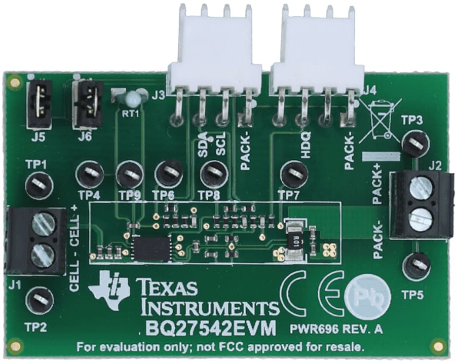 Technische Zeichnung - Texas Instruments BQ27542EVM Batteriestandsanzeige-Evaluationsmodul
