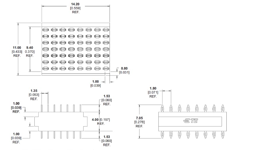 Tabelle - TE Connectivity - Connectors Stapelbare Press-Fit-Steckverbinder