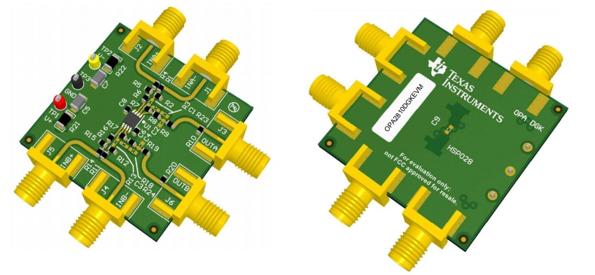 Tabelle - Texas Instruments OPA2810DGKEVM Evaluierungsmodul