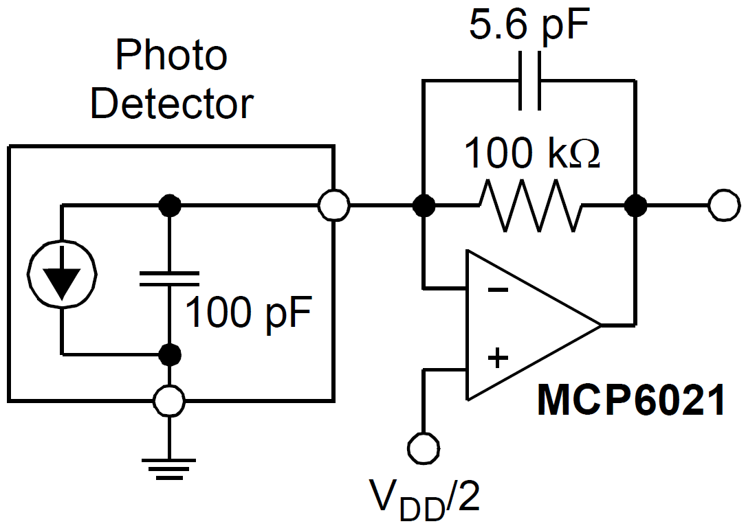 Applikations-Schaltungsdiagramm - Microchip Technology MCP602x Rail-to-Rail-Ein-/Ausgangs-Operationsverstärker