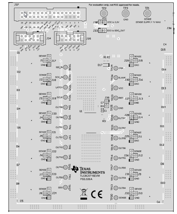 Schaltungsanordnung - Texas Instruments TLC6C5716EVM Evaluierungsmodul