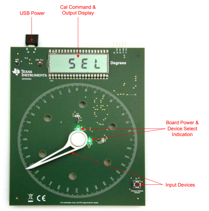 Tabelle - Texas Instruments DRV5055-ANGLE-EVM Winkel-Evaluierungsmodul