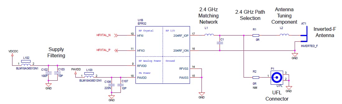 Schaltplan - Silicon Labs SLWRB4104A SOC-Funkboard