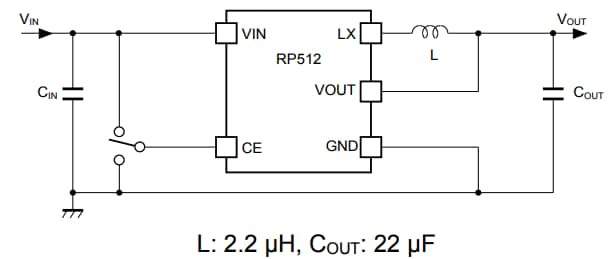 Application Circuit Diagram - Nisshinbo RP512 DC/DC Converters