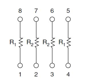 Schaltplan - Vishay / Thin Film DFN-Dual-Flat-Dünnschicht-Widerstandsnetzwerke