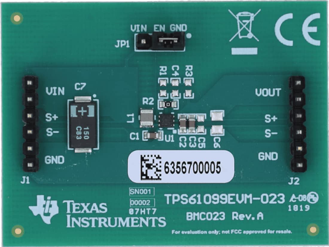 Technische Zeichnung - Texas Instruments TPS61099EVM-023 Evaluationsboard