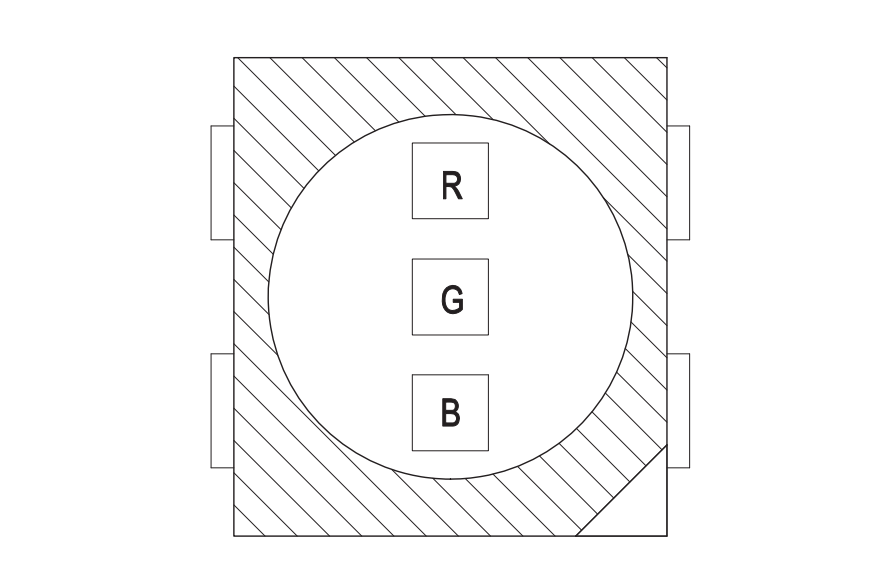 Blockdiagramm - Broadcom ASMB-LTxx 2121 dreifarbige PLCC-4 LEDs
