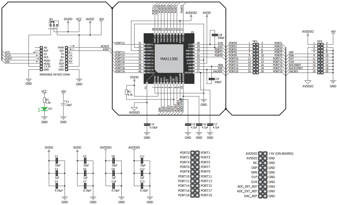 Schaltplan - Mikroe PIXI™ Click Board