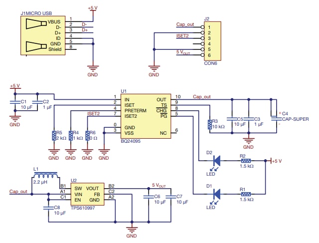 Schaltplan - Vishay / BC Components MAL219699003E3 196 HVC-ENYCAP™-Mini-Ladegerät