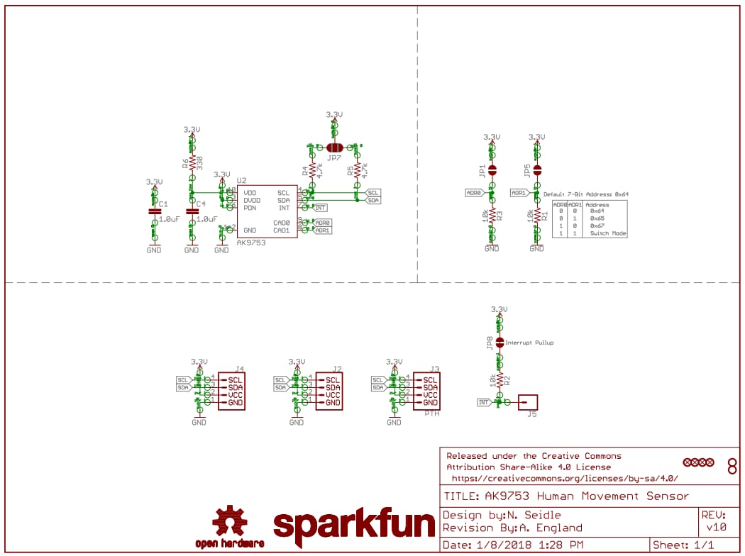 Schaltplan - SparkFun Qwiic-Personenerfassungssensor-Breakout (SEN-14349)