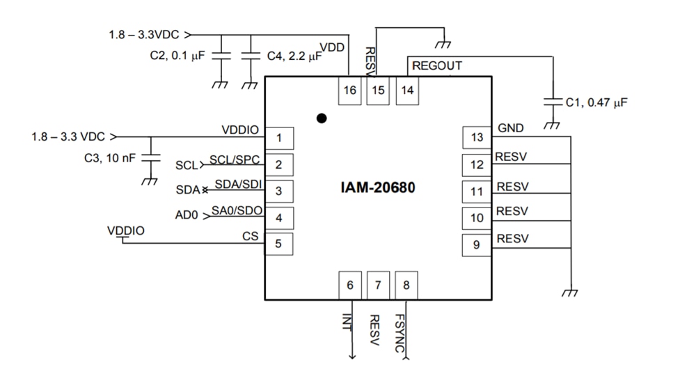 TDK InvenSense IAM-20680 MEMS-MotionTracking-Bauteil