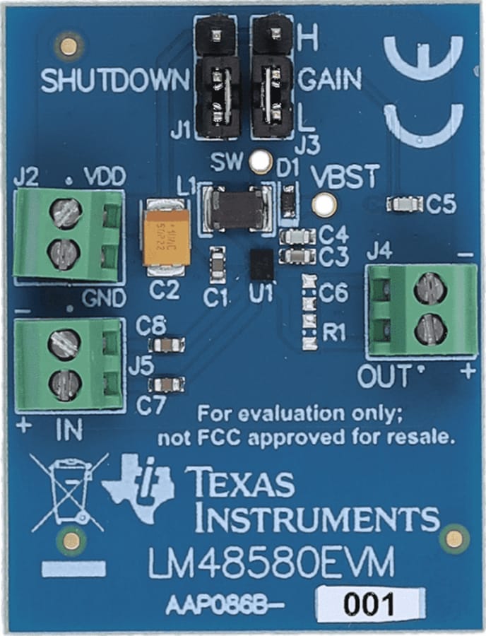 Technische Zeichnung - Texas Instruments LM48580EVM Evaluierungsmodul