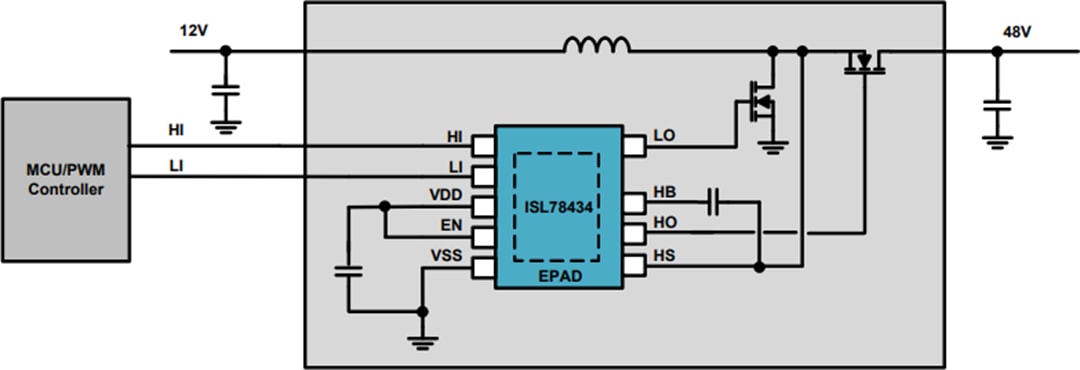 Blockdiagramm - Renesas Electronics ISL78434EVAL1Z Evaluierungsboard