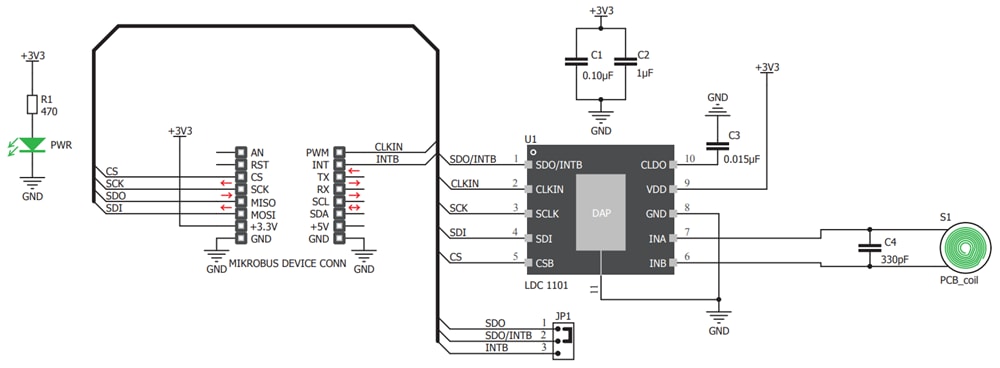 Schaltplan - Mikroe LDC1101 (MIKROE-3240)