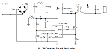 Applikations-Schaltungsdiagramm - Diodes Incorporated AL1788 AC/DC-PFC-Controller