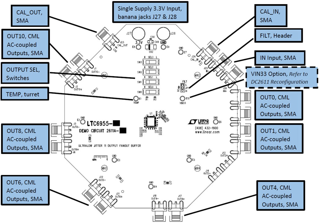 Tabelle - Analog Devices Inc. DC2611A-A/DC2611A-B Demonstrationsschaltungen